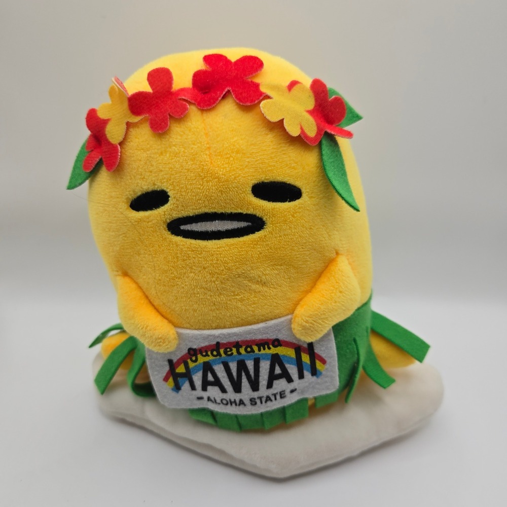 Gudetama Hawaii Aloha State Plush Sanrio Lazy Egg Lei Flower Crown